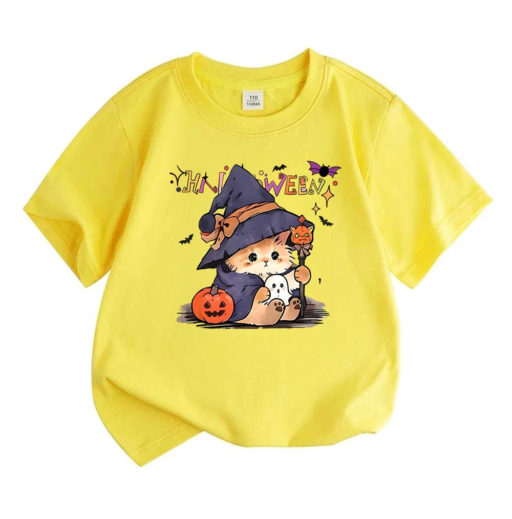 Kids Boys Girls 100% Cotton Short Sleeve O-Neck T-Shirt Cute