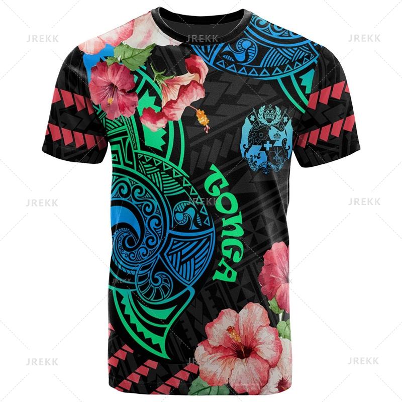 Vintage 3D The Kingdom Of Tonga Printed T Shirt Oceania Tonga National Day Graphic T-shirts Fashion Mens Clothing Tee Shirts Top