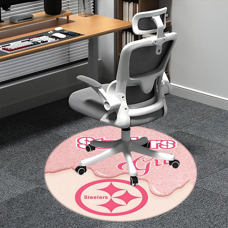 

Pittsburgh Steelers Girl Chair Mat - Round Carpet, Home Decor, Sofa Rug, Office Mat, Gift for Sports Fans, Suitable for Bedroom 80cm