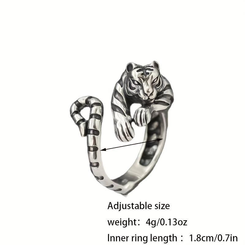 Adjustable Alloy Tiger Ring - Fashionable Trendy Style