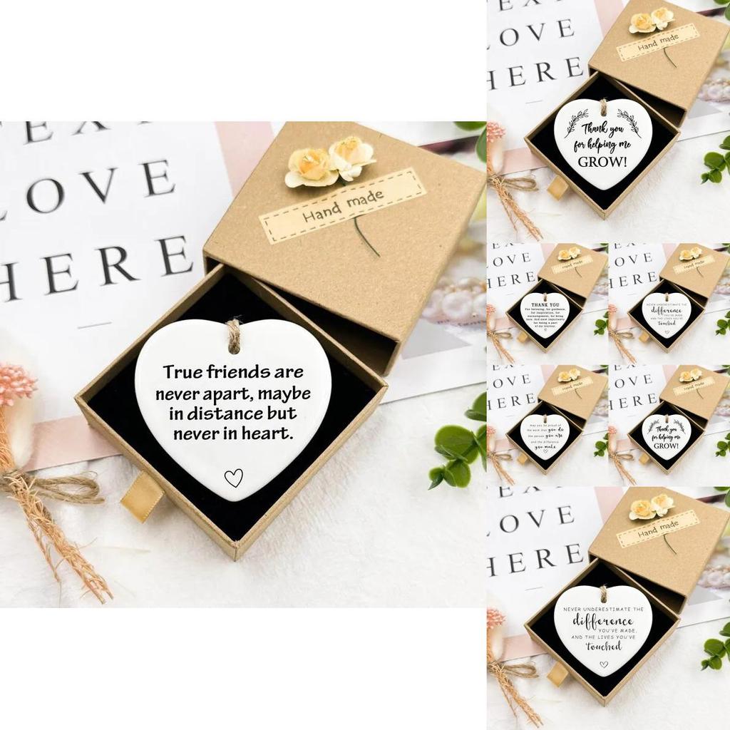 Acrylic Valentines Day Car Pendant With Heart Shape Thank You Gift For Auto Interior Decor