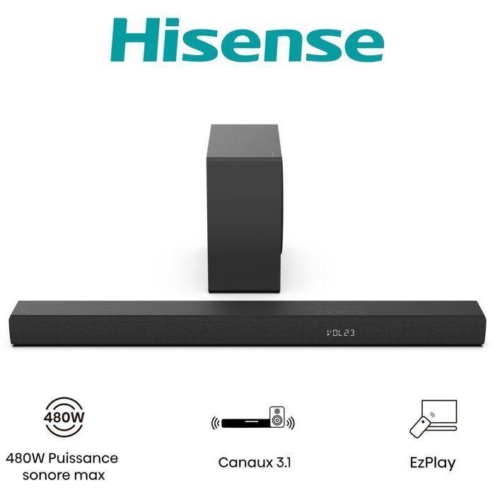 Joom Hisense Barre De Son - Caisson De Basses Sans Fil - Bluetooth - 3.1 Ch - Max 480 W - Image 4