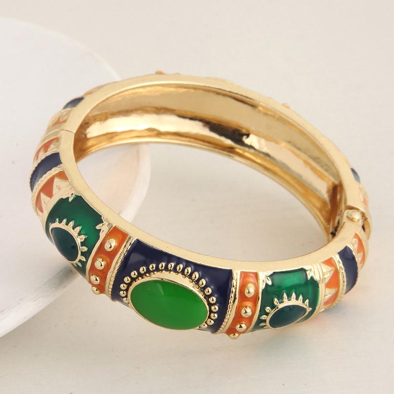 Elegante Bracciale Aperto a Contrasto di Colore per Donne Stilose