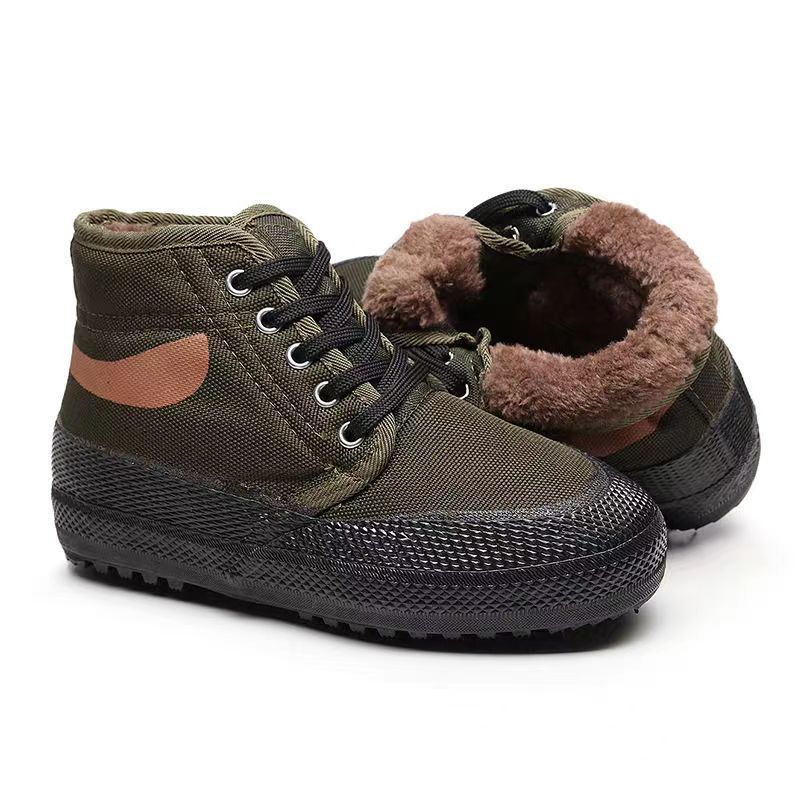 Winterschuhe aus Plüsch und dicker Baumwolle für Trainingsarbeitsschuhe für Wärme, Rutschfestigkeit und Atmungsaktivität