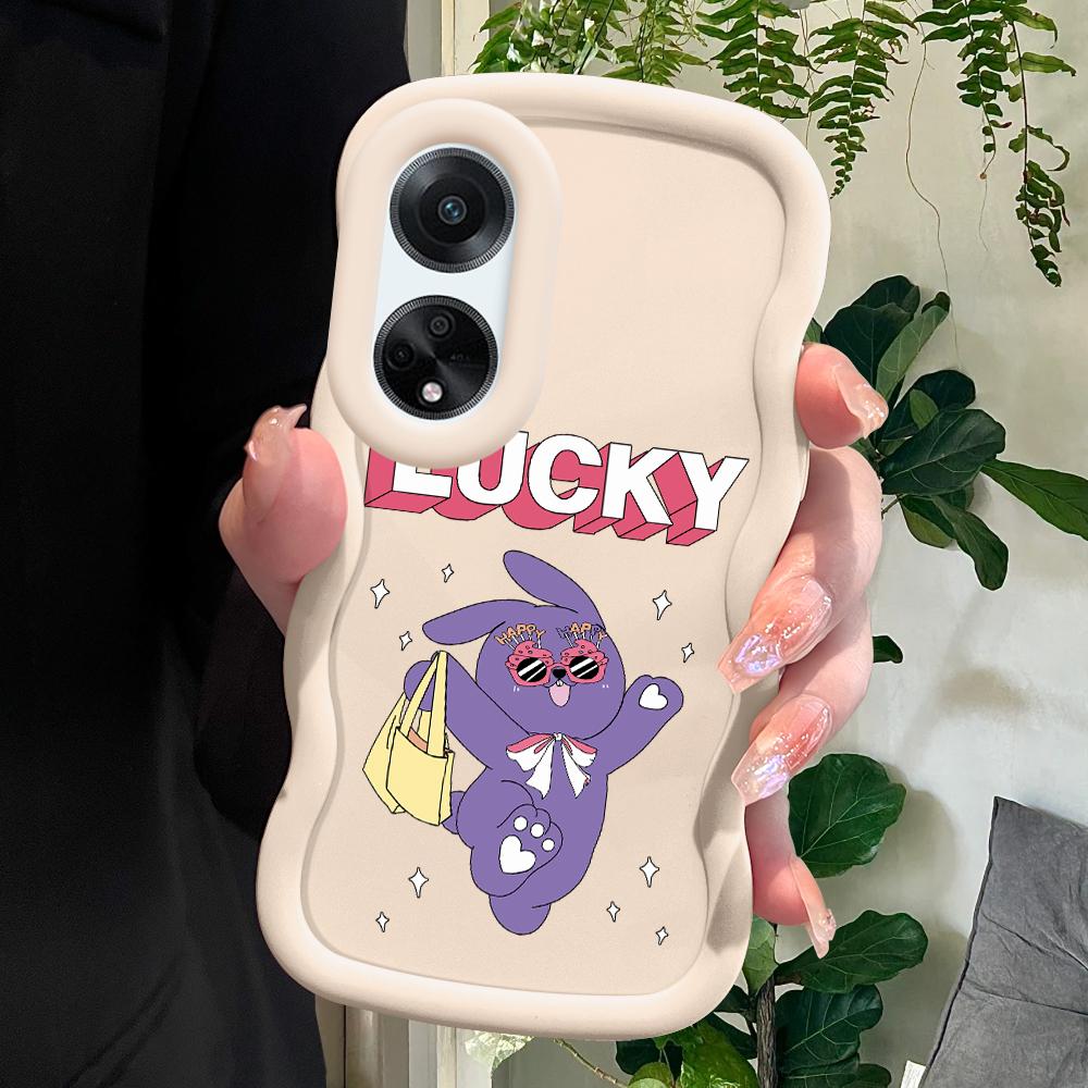 

Окрашенный узор Big Wave Edge Мягкий силиконовый материал Macaron чехол для телефона противоударный защитный резиновый чехол для OPPO Reno Realme Realme Narzo N63 белый