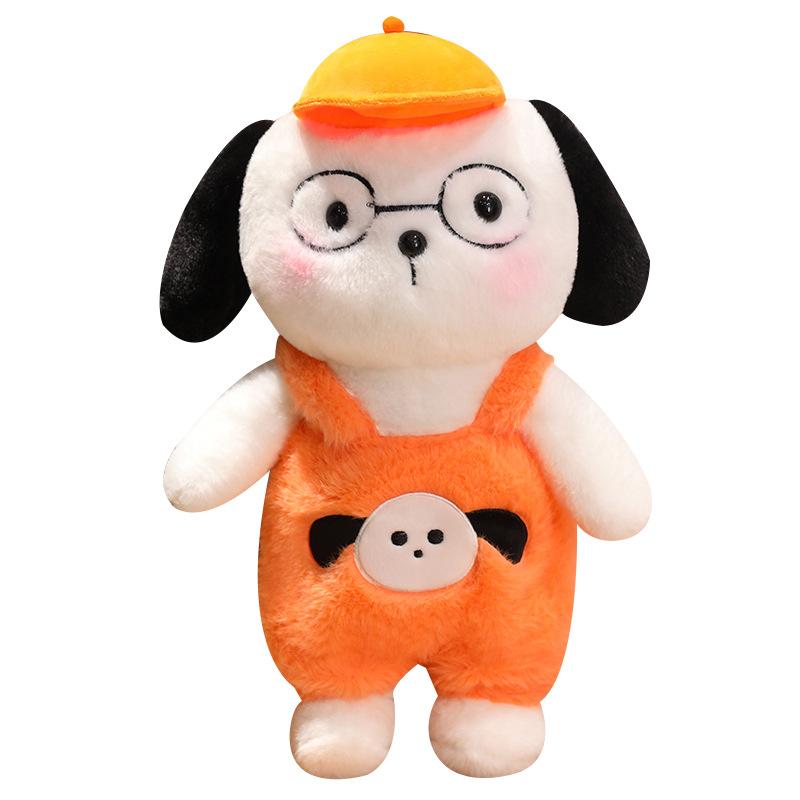 Cute Hat Puppy Dog Doll Plush Toy Little White Dog Teddy Dog Doll Children'S Company Soothing Rag Doll