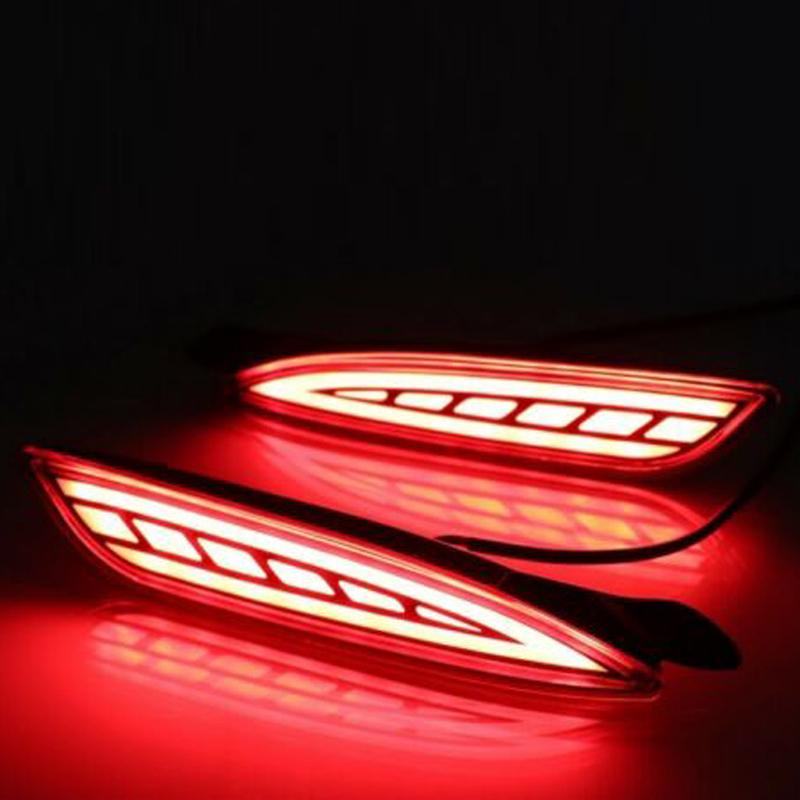 2pcs Car LED Rear Fog Lamp Bumper Light For Mazda 3 5 6 2014-2018 Multi-function Auto Brake Light Dynamic Turn Signal Reflector