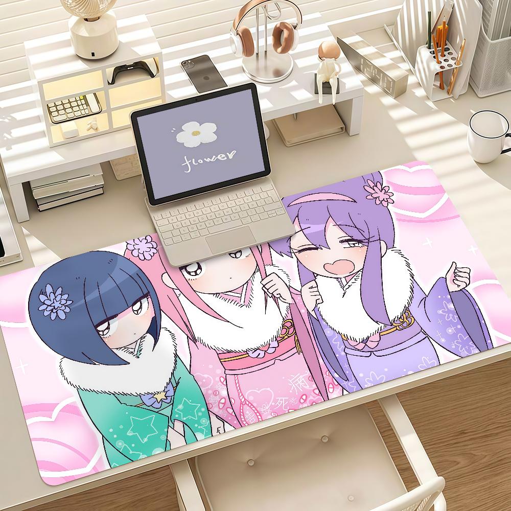 Cartoon Menhera Chan Kawaii Pink Gaming Mouse Pad Antislip Rubber Base Large Pc Keyboard Laptop Desk Mat Office Student Home