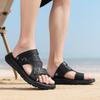 Fashion Casual Male Leather Slippers All-match Male Flats Summer Half Drag New Arrival Men's Sandals Real Leather Outdoor Beach Shoes