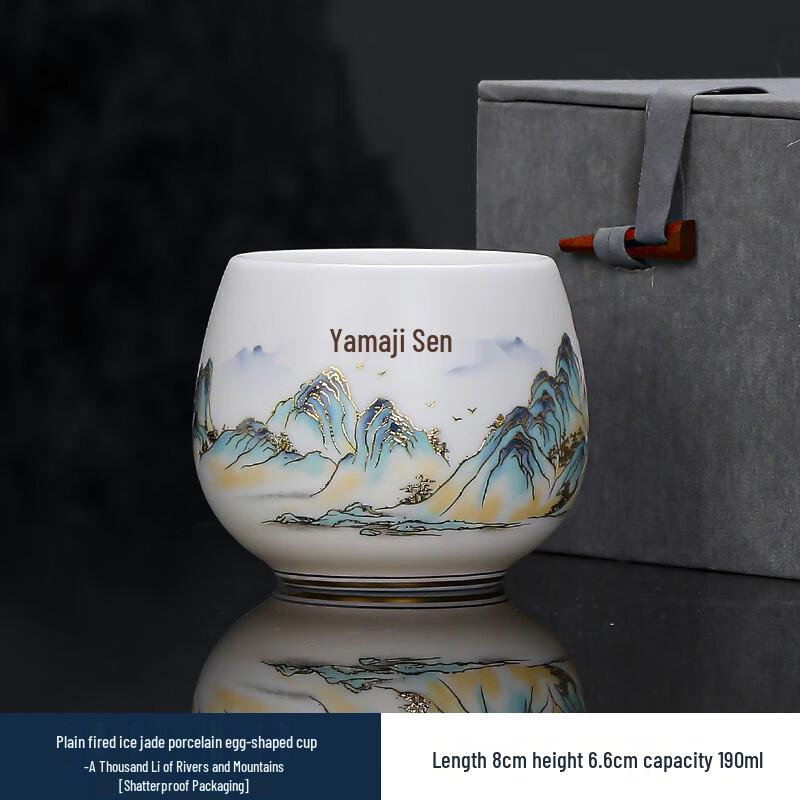 Chaxun 'Thousand Miles' Gilded Ceramic Master Teacup