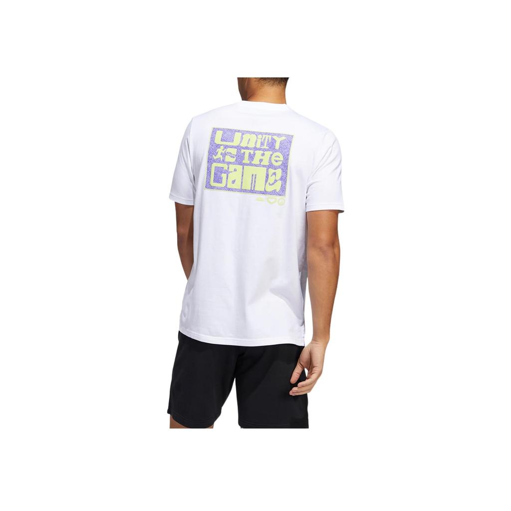 Adidas Casual Breathable Logo Sports Short Sleeve T-Shirt Men Tops White HE2314