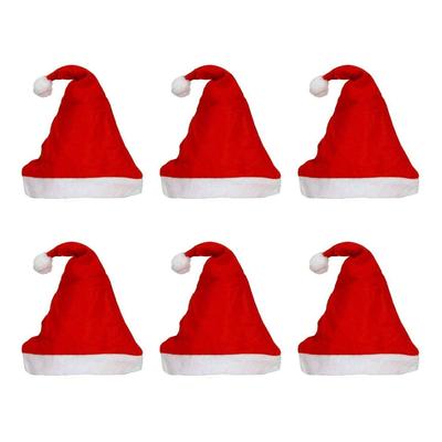 Červeno-bílé sametové klasické kožešinové čepice Veselé Vánoce Santa Claus Vánoční čepice pro děti, miminka, dospělé