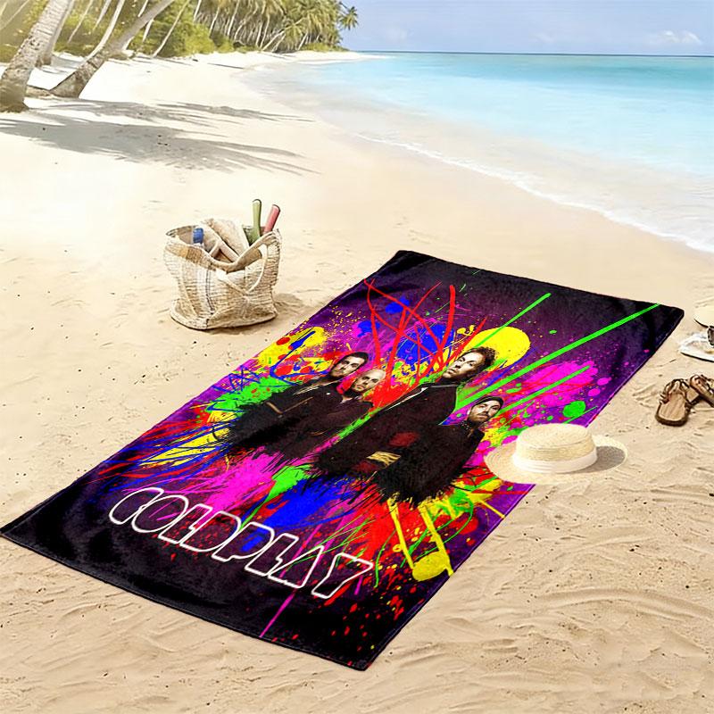 Coldplay POSTER Beach Towel, Large Soft Quick Dry Towel for Beach Camping Swimming