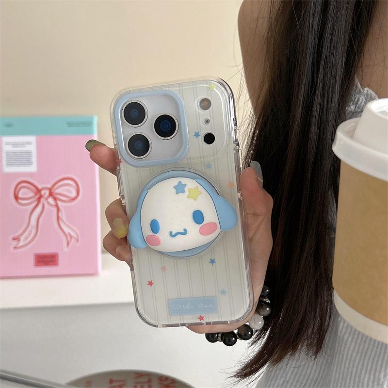 Sanrio Cartoon Magnetic Stand iPhone Case for 17/16/Pro Max/15/14 - Girly Design