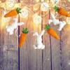 Rabbit Carrot Hanging Ornament Wall Hanging Decoration for Spring Holiday Celebration Kids Room Door Wall Window Display