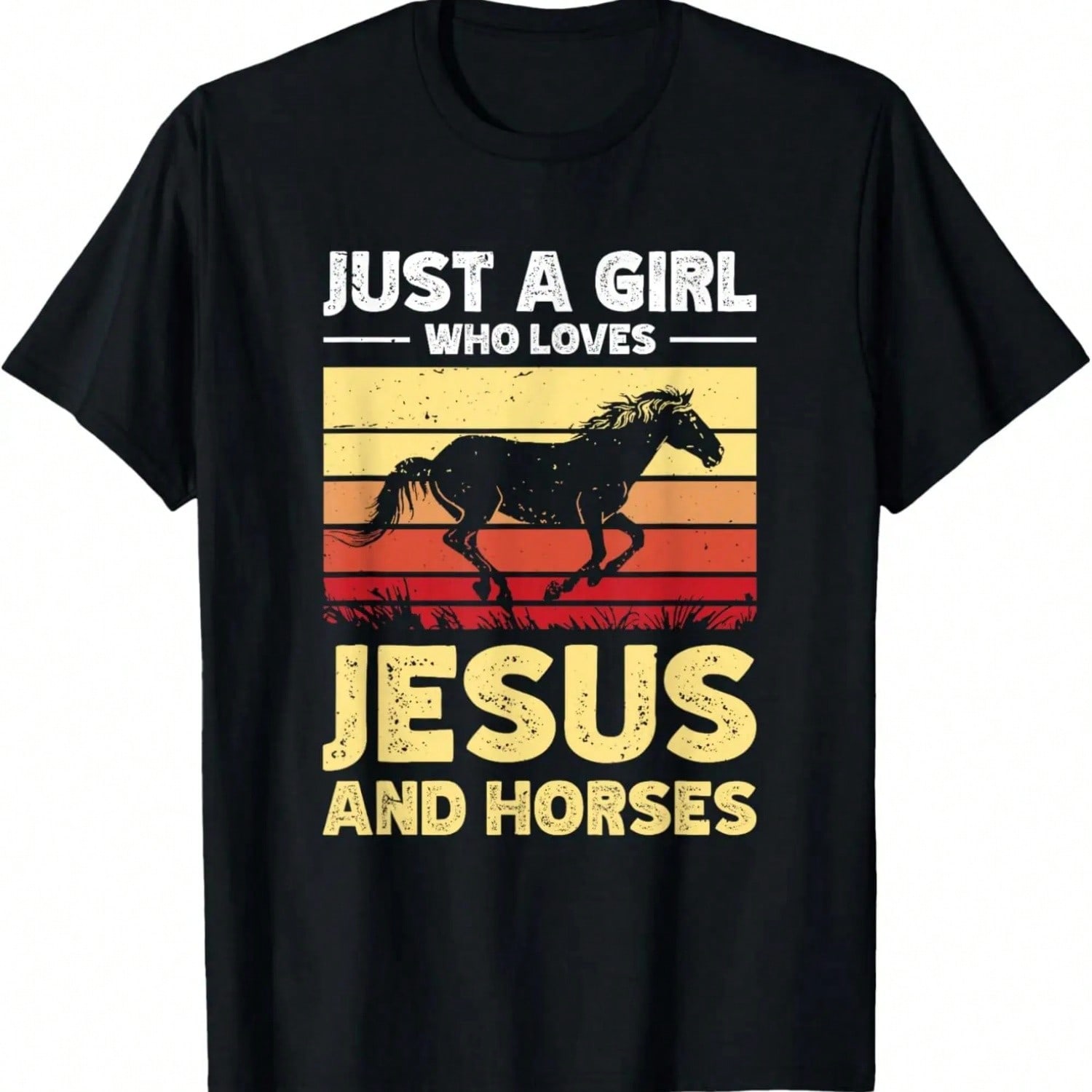 Just A Who Loves Jesus And Horses T-Shirt S разноцветный