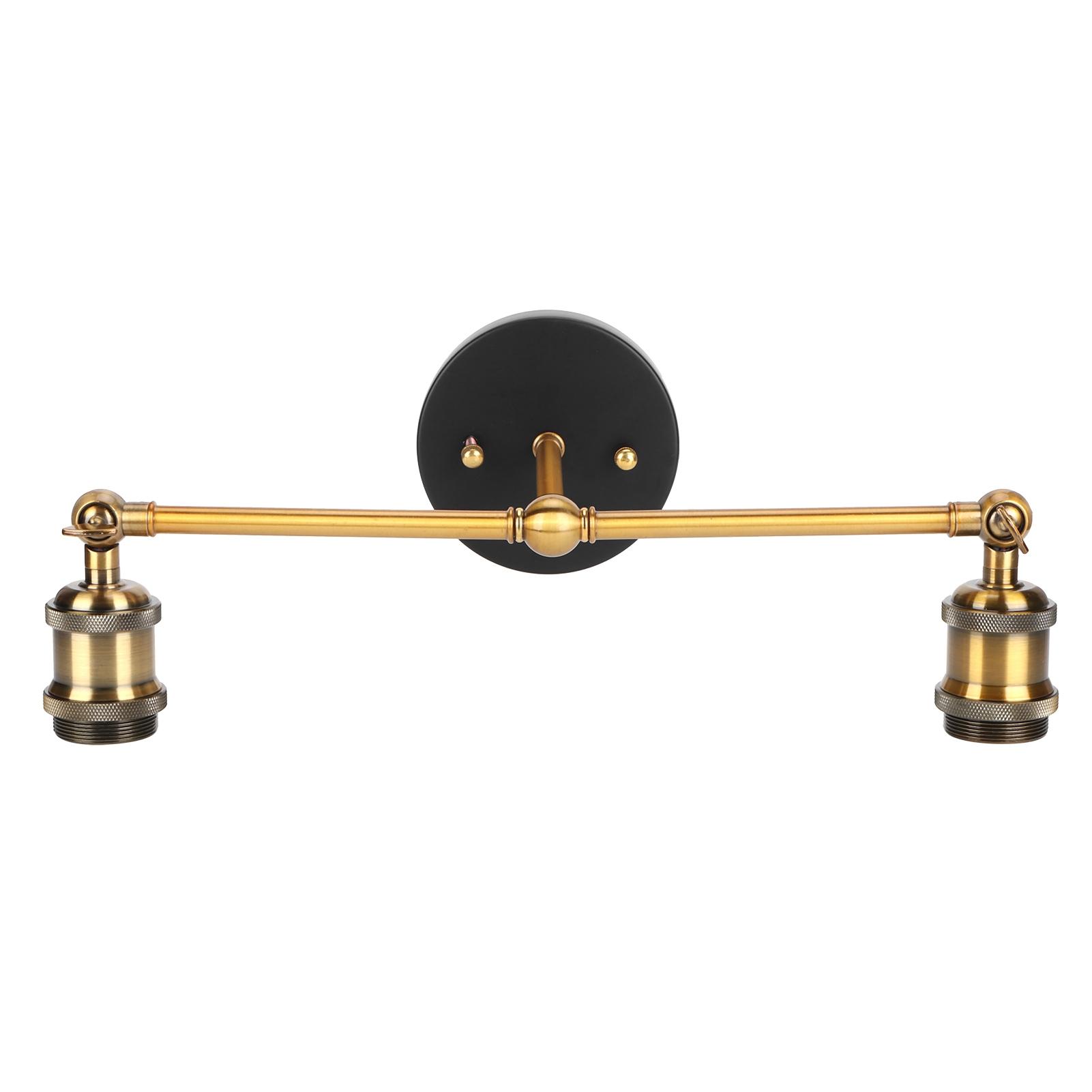 

E27 Double Heads Wall Light Retro Style Wrought Iron Decorative Wall Lamp Fixture AC85‑265V