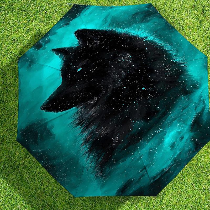 

1pc Galactic Wolf Adventure Umbrella, Outdoor Travel Accessory, Lightweight & Durable, Perfect Festival Gift m1216004