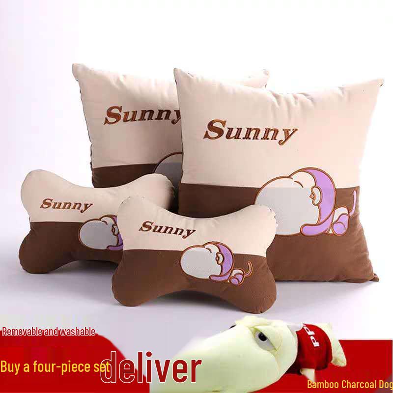 Car Neck and Lumbar Support Pillow Set – Cute Cartoon Design