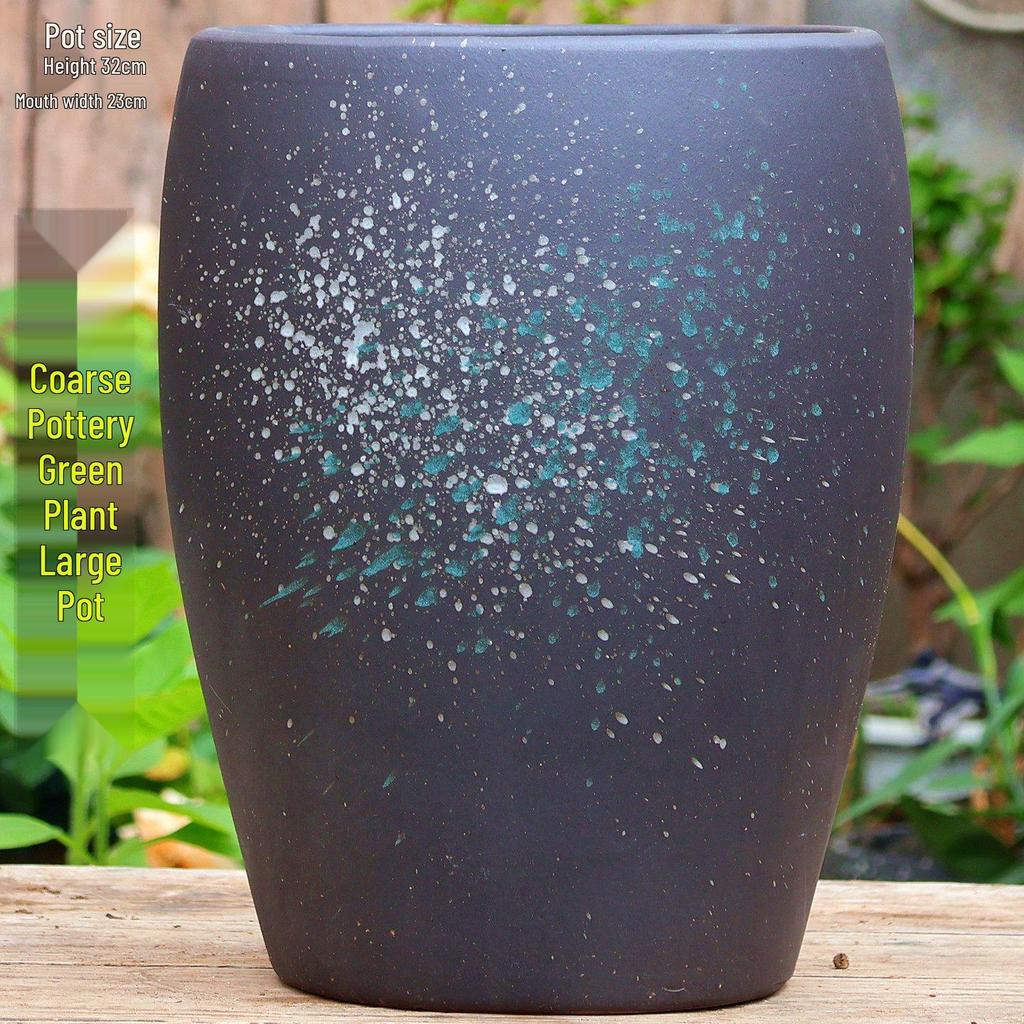 Large Vintage Ceramic Flower Pot for Indoor/Outdoor Plants - Breathable Tall Wide-Mouth Design for Bougainvillea & Succulents
