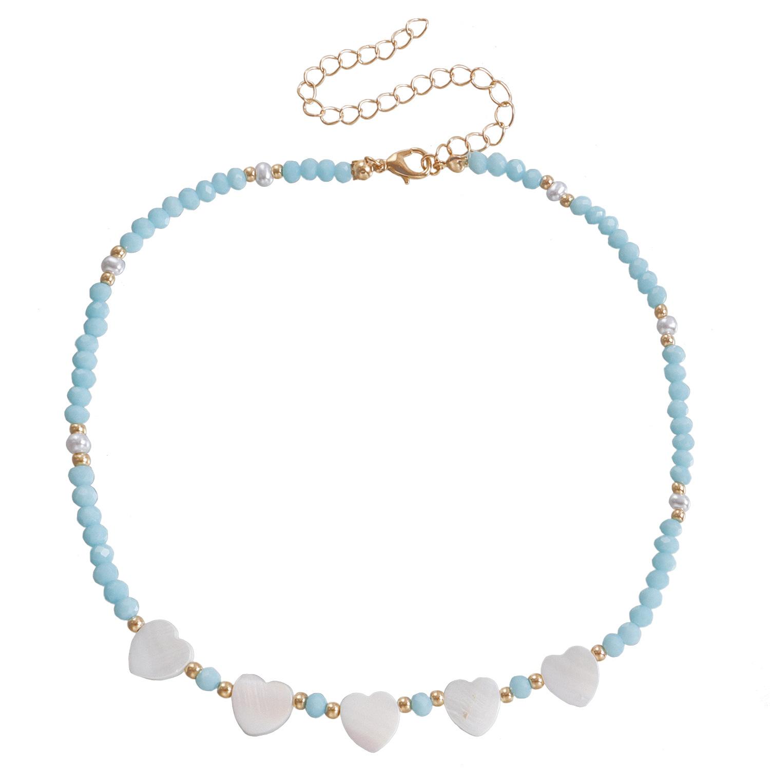 

Стильное летнее цветное хрустальное ожерелье Love White Fritillary Design Sense Holiday Style Cream Sweet Sister