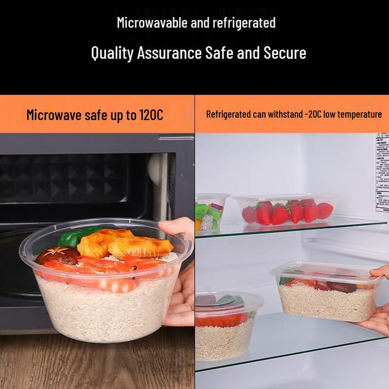 Disposable Round Plastic Food Container with Lid