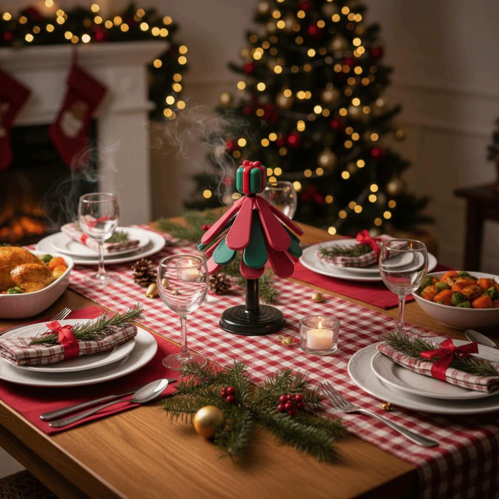 Non-slip Silicone Insulation Pad Anti Scald Christmas Tree Trivet Heat Insulation Pad  Kitchen Use