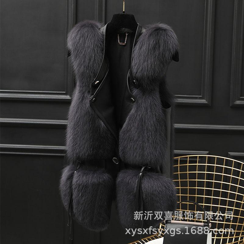 Autumn and winter new imitation fox fur vest women's fashion casual vest fur vest