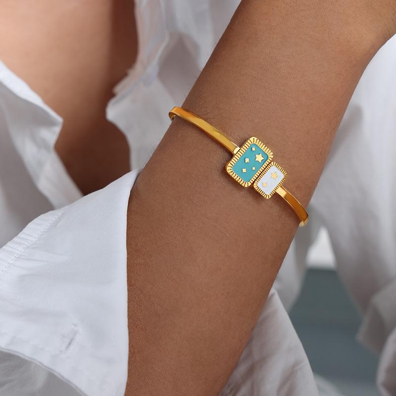 Bohemian Stainless Steel Bracelet Bangles For Women 18K Gold Plated Waterproof Women's Hand Bracelets Cuff Bangle Woman Jewelry