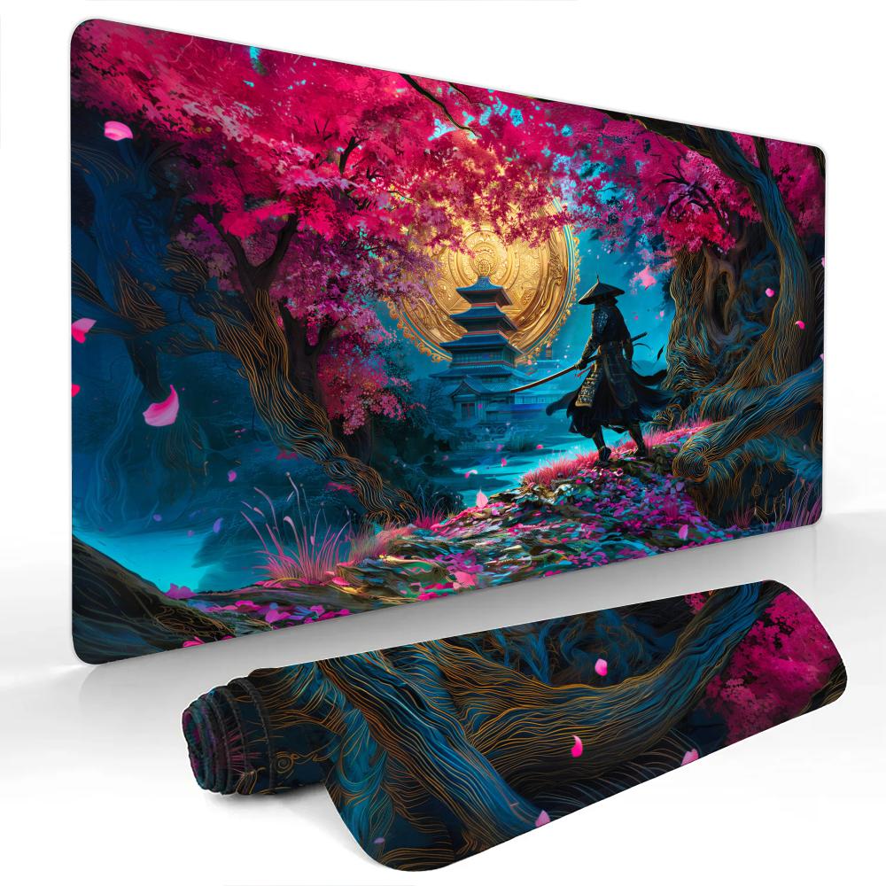 Mysterious Ancient Temple and Samurai Mouse Pad Computer Office Game Table Mat Rubber Antislip XXL mouse mat HDP Long Desk Pads 800x300x2mm