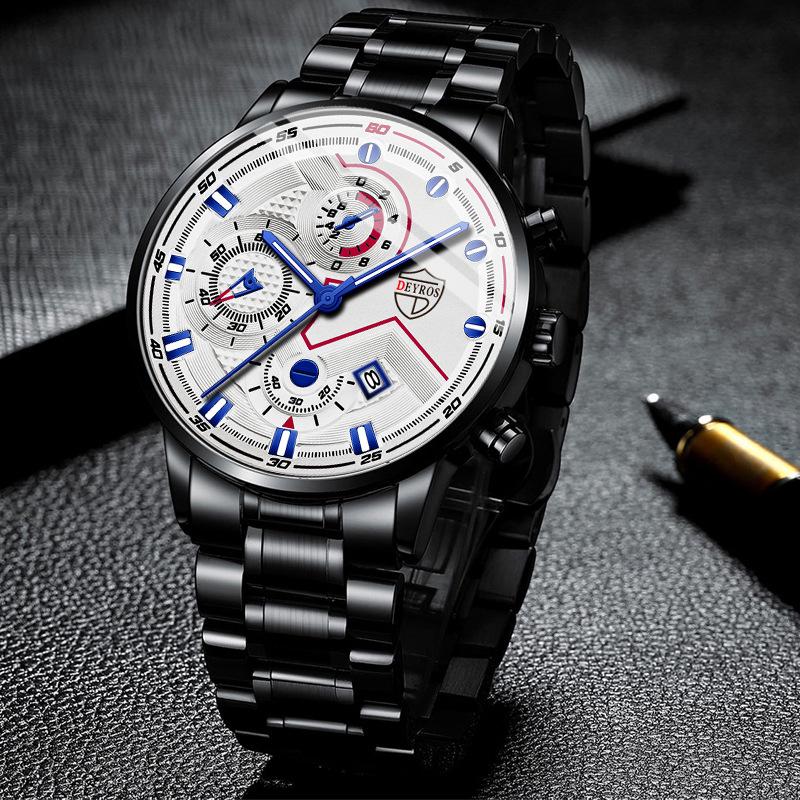 Classic Business Men's Watch Fashion Stainless Steel Strap Watch Calendar Quartz Watch Sports Watch Casual Watch
