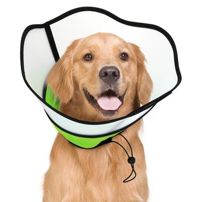 Dog Cone Collar Adjustable Fastener Tape Post-Surgery Recovery Soft Dog Cone Collar with Clear Splicing Cover