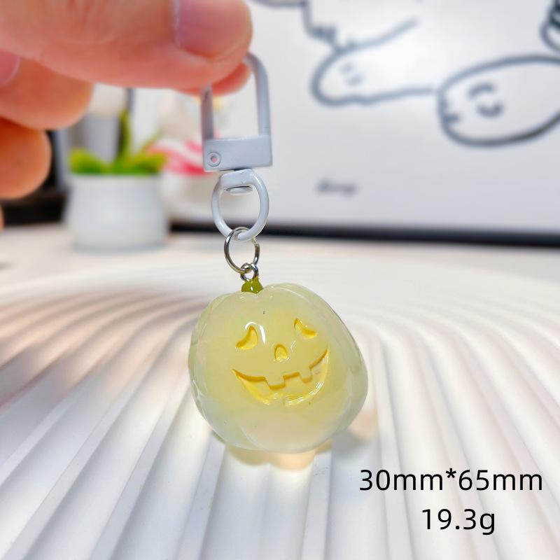 Halloween Luminous Ghost Keychain Halloween Decoration Party Accessories Mini Resin Ghost Pumpkin Keyring Backpack Pendant Gift