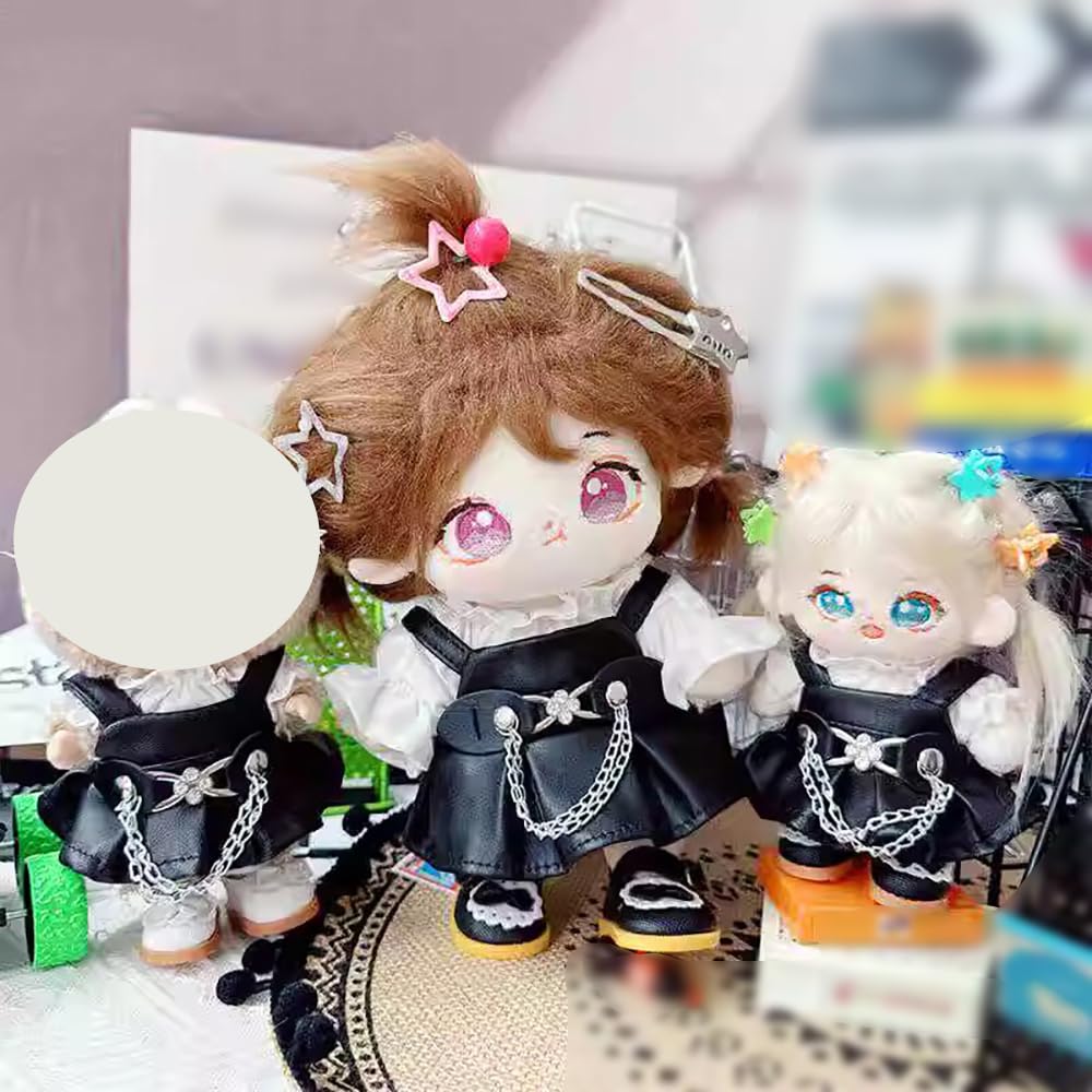 Niannyyhouse 10cm~15cm 20cm Plush Toy Clothes: White Shirt, Black Skirt, Cotton Doll, Dress-up Accessories (10cm~15cm)