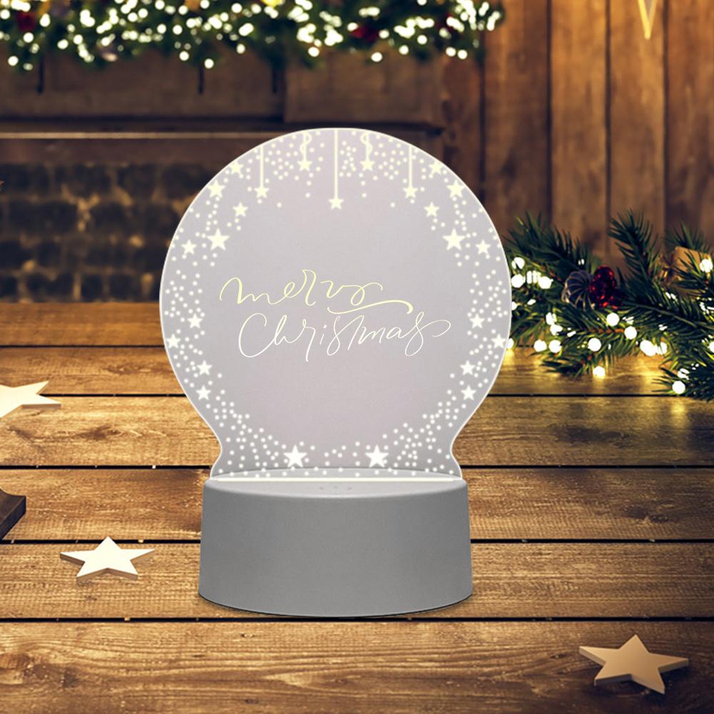 Acrylic Creative Led Night Light Transparent Note Board Erasable Writing Message Board Lamp with Pen Rewritable Night Light USB