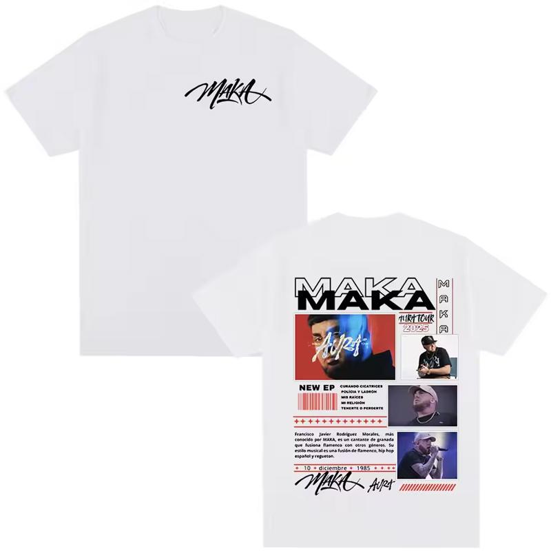 Rapper Maka Aura 2026 Tour Merch T Shirts Men Women Fashion Vintage Street T-shirt Casual Cotton Short Sleeve T Shirt Streetwear
