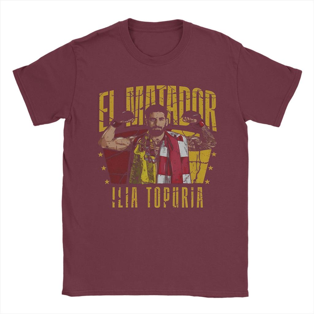 Ilia Topuria El Matador T-Shirt for Men Boxer Jiu Jitsu Combat Funny Cotton Tees Crew Neck Short Sleeve T Shirt Gift Clothing