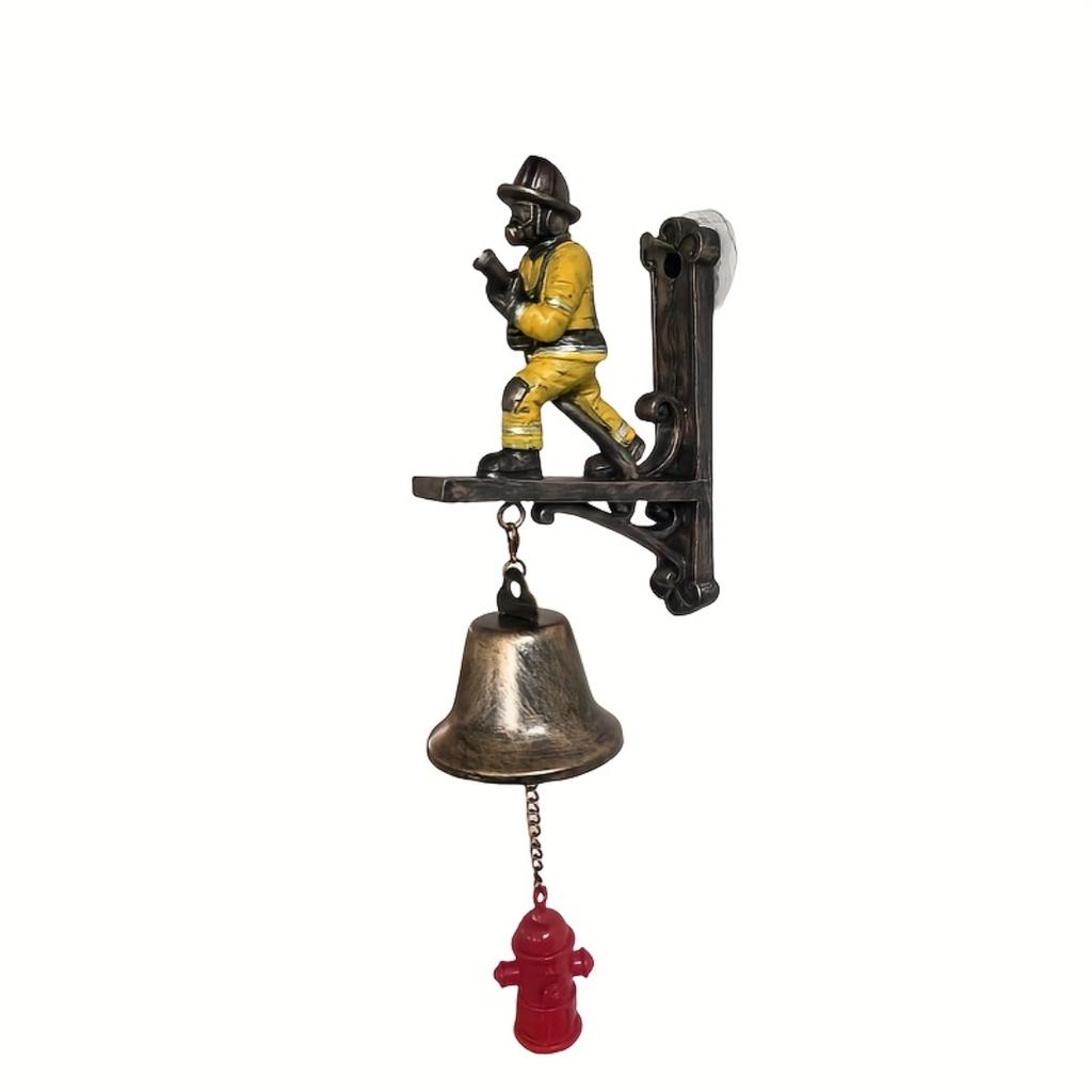 Firefighter Tribute Decorative Doorbell, Resin Wall Hanging Ornament, Indoor And Outdoor Universal Home Decoration, Memorial Gift For Firefighters