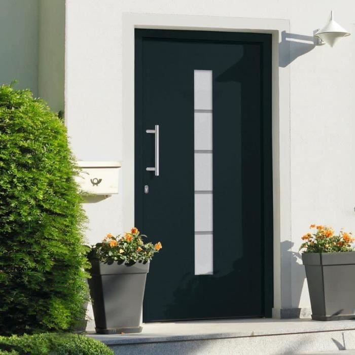 VidaXL Porte d'entrée Aluminium et PVC Anthracite 100x200 cm