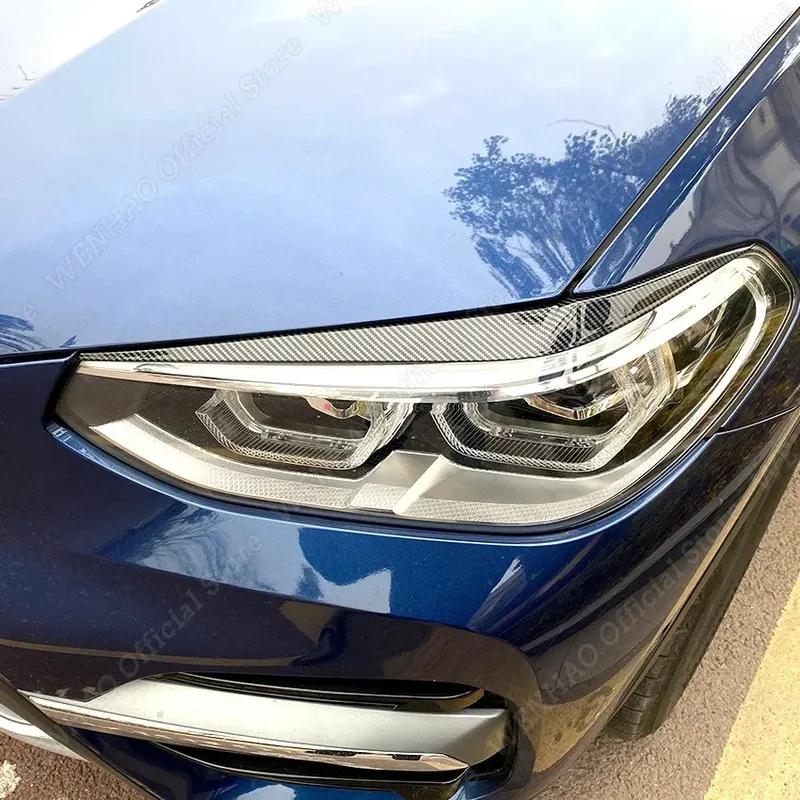 2 Stück Glänzend Schwarze Scheinwerfer-Augenbrauen für BMW X4 X3 G01 G02 2018 2019 2020 2021 Auto Scheinwerfer-Augenlider Abdeckungen ABS Kunststoff Zubehör