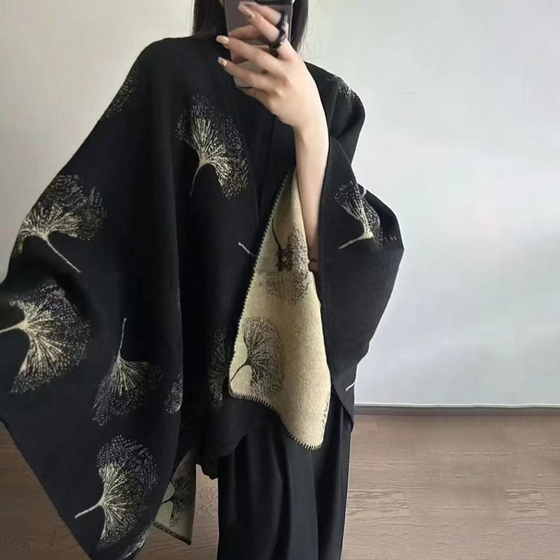 Autumn & Winter Imitation Cashmere Knitted Shawl - Artistic Travel-Ready Cape