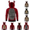 Men  Winter Xmas Hoody Feather Hooded Christmas 3D Blouse Top