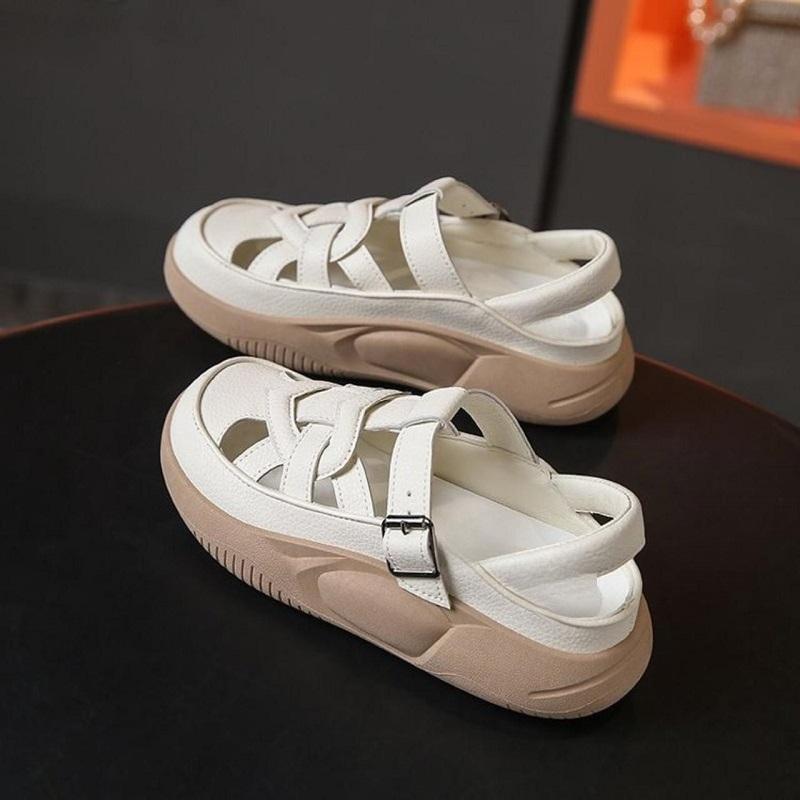 Summer Red Roman Sandals Crisscross Strap Platform wMetal Buckles - Breathable Vacation Shoes 35 белый 1800₽