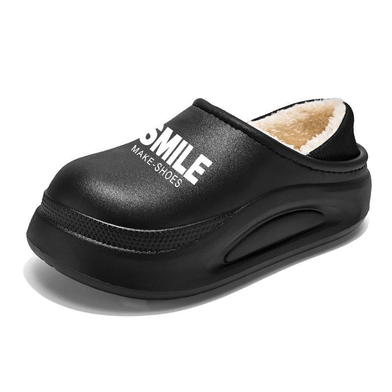 

Мужские зимние хлопковые туфли для кухни, нескользящие, водонепроницаемые, на бархатной подкладке, теплые, для улицы, слипоны, повседневные утолщенные хлопковые тапочки 44-45