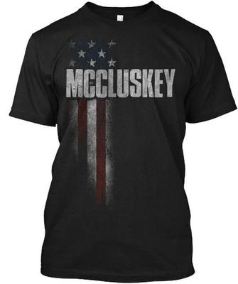 Superweiches Mccluskey Family T-Shirt mit amerikanischer Flagge, hergestellt in den USA, Größe S bis 5XL