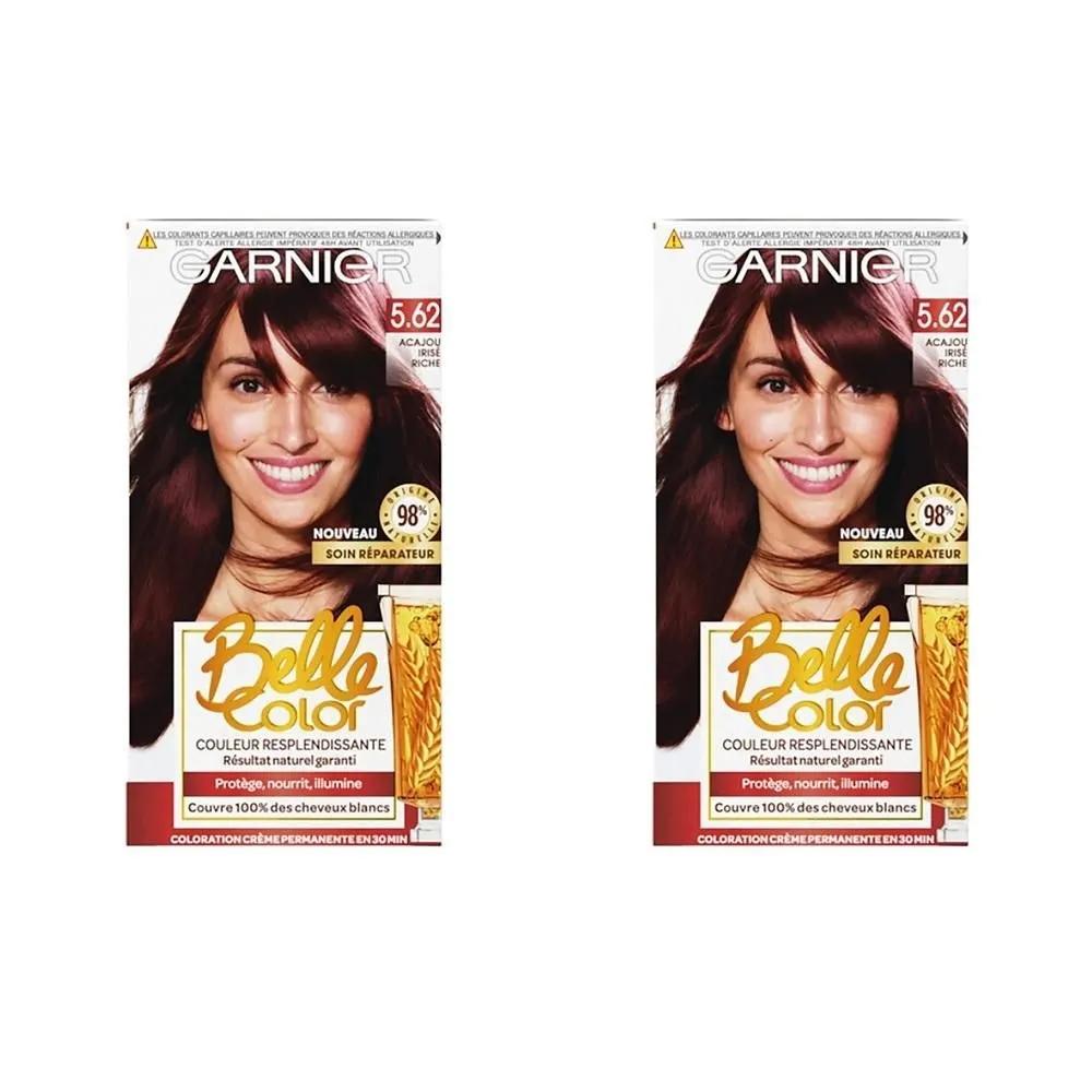 Garnier Belle Краска для волос 2 упаковки 5.62 Насыщенный переливающийся махагон Стойкая краска 5.62 Насыщенный переливающийся
