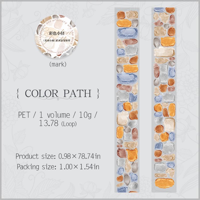 25mm*2m PET pásky Garden Path DIY Scrapbooking Dekor Fotoalbum Collage Junk Journal Materiály Estetika Samolepky