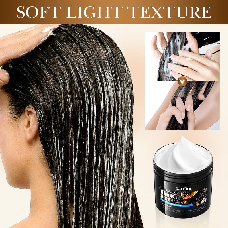 Black Rice Crumb Removal Softening Conditioner SADOER Anti-Broken Hair Nourishing Hair Mask
