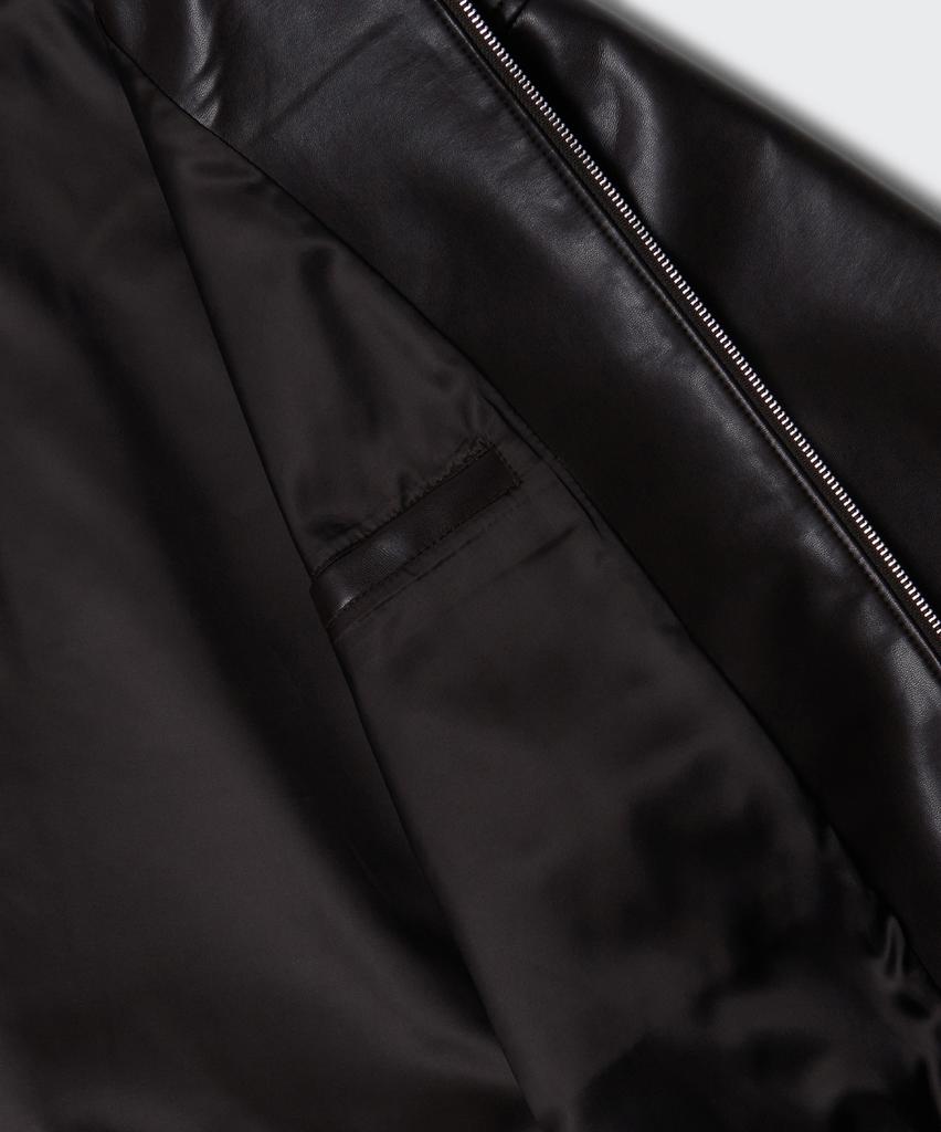 Musinsa Standard Synthetic Leather Oversized Aviator Jacket [Dark Brown]