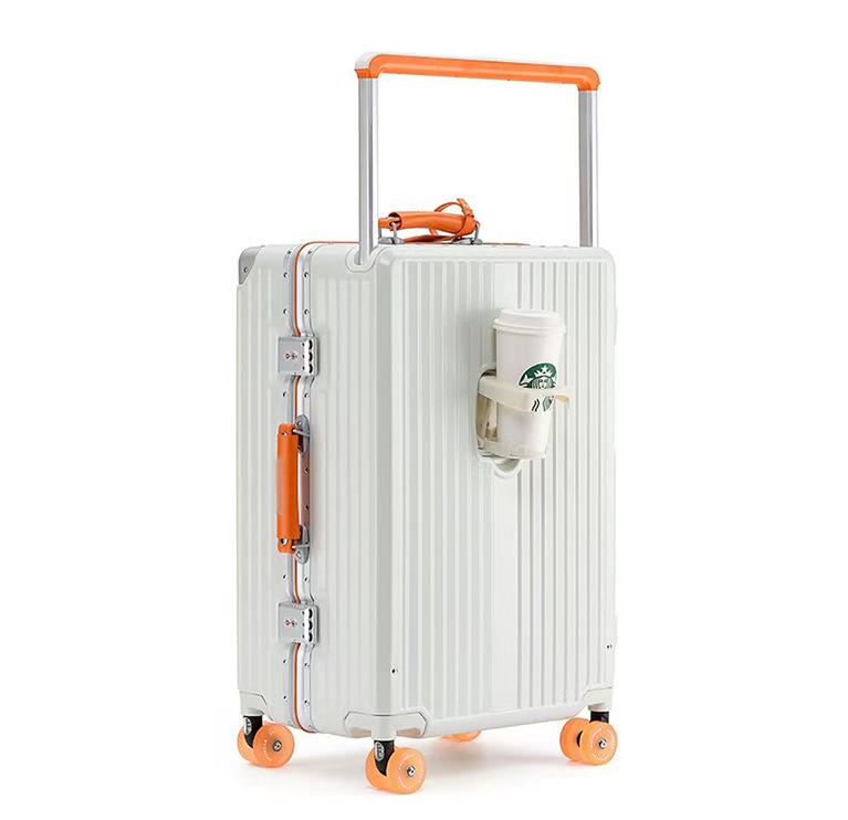 2025 Leather Travel Suitcase Set: 24"/28" Trolley with Combination Lock, Women’s Wear-Resistant Carry-On.